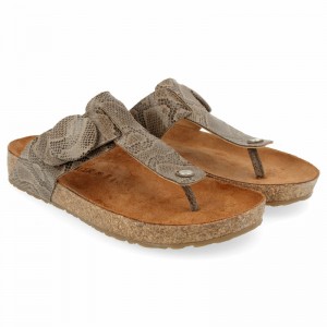 Haflinger Big Buckle Corinna Sandalen Damen Grau Braun | BAW368951