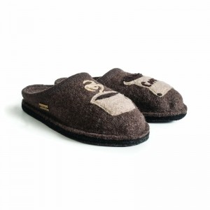 Haflinger Coffee Hausschuhe Damen Schwarz | YNO514790