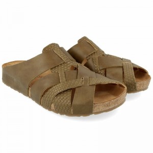 Haflinger Dana Sandalen Herren Khaki | FKL359847