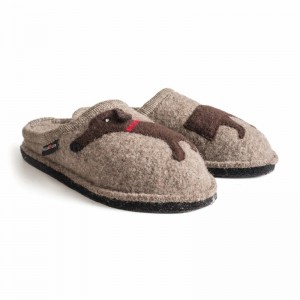 Haflinger Doggy Hausschuhe Damen Schwarz | OTN507463