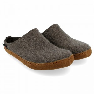 Haflinger Emils Slide Hausschuhe Damen Grau | LIZ357109