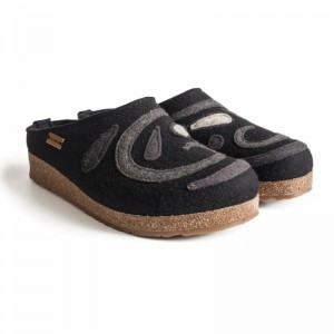 Haflinger Harmony Clogs Herren Schwarz | ZQA274598