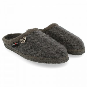 Haflinger Herzerl Hausschuhe Herren Grau | AUC876309