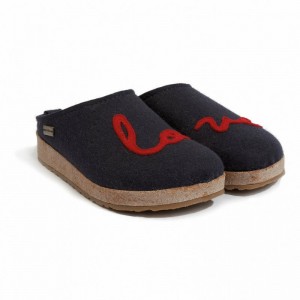 Haflinger Lovely Hausschuhe Herren Navy | MYJ352976