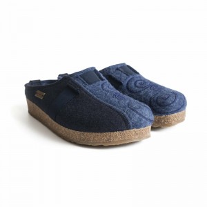 Haflinger Magic Clogs Damen Navy Blau | HVF123807