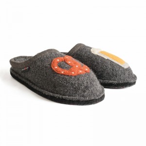 Haflinger Oktoberfest Hausschuhe Damen Grau | WCP541209