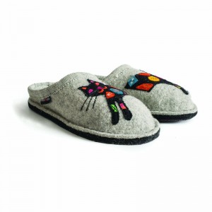 Haflinger Sassy Hausschuhe Damen Silber Grau | UVS758260