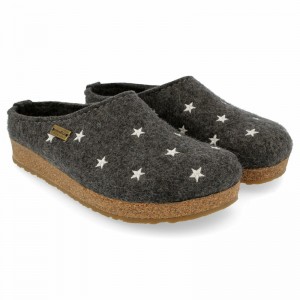 Haflinger Stelline Hausschuhe Herren Grau | REZ981432